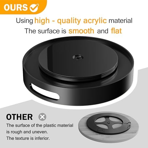 Lazy Susan Organizer Homerays 13 Inch Non-Skid Bamboo Lazy Susan for Kitchen Rotating Spice Rack with Handles, Wood Turn
