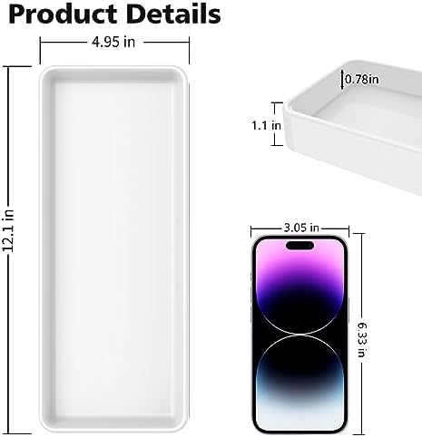 Gurygo 12" Countertop and Vanity Tray - Kitchen Tray for Soap Bottles - Rectangular Vanity Tray for Bathroom - Vanity Tr