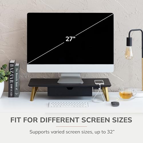 Anji Mountain Monitor Stand for Desk - Desktop Organizer & Laptop Riser, Ergonomic Monitor Riser, Space-Saving, Durable,