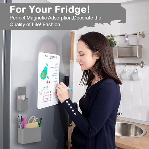 KITANIS Magnetic Pen Holder,2 Pack Magnetic Dry Erase Marker Holder with Generous Compartments,Strong Magnet Storage Marker Pen Pencil Organizer for Refrigerator,Whiteboard,Locker Accessories