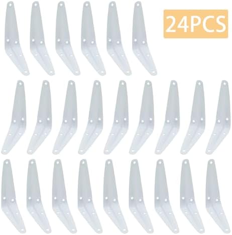 24Pcs 4 x 3 Inch White Shelf Brackets, L Brackets