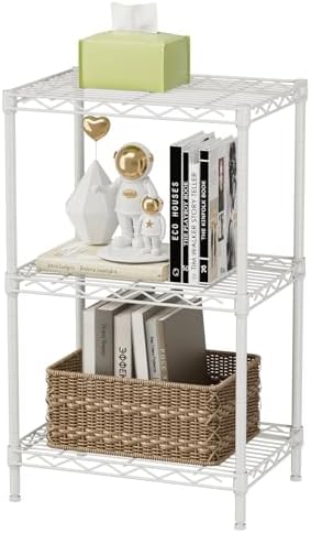 SINGAYE Bookshelf Shelves Bookcase Shelf 3 Tier Wire Shelving with Wheels