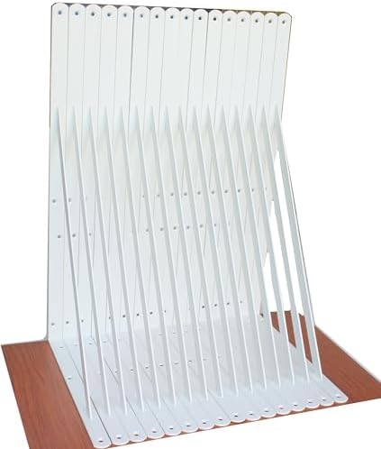 16 Pack L24 x H 12" White Heavy Duty Shelf Brackets with Screws Metal Shelf Brackets Shelf Support Angle Brackets for Sh