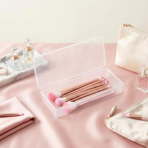 LJY 10 Clear Rectangular Plastic Boxes, 6.1 x 2.6 x 1.2 in for Beads