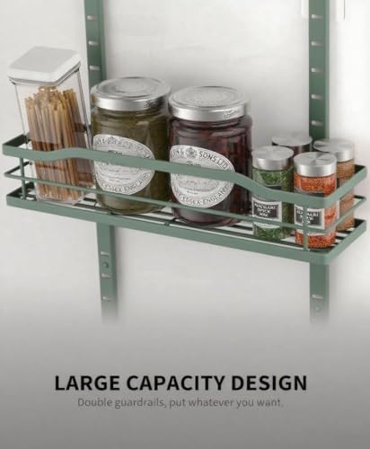 Moforoco Sage Green 9-Tier Over The Door Pantry Organizer, Pantry Organization and Storage, Black Hanging Basket Wall Sp