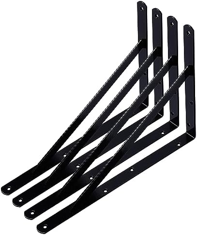 NEODROP 4-Pack 16 Inch Heavy Duty Shelf Brackets, Large Wall Bracket for Floating Shelves, 90 Degree Triangle Large L Br