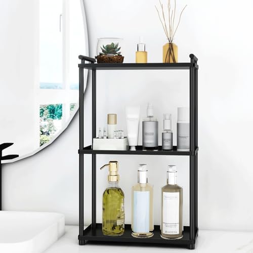VOTZAAQ 3 Tier Bathroom Organizer Countertop, Stainless Steel Perfume Tray and Vanity Countertop Shelf, Makeup Skin Care