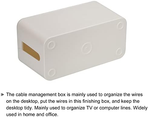 MECCANIXITY Cable Management Box PS Cord Organizer Box with Tie to Hide Wires & Power Strips Desk TV Computer Cable Orga