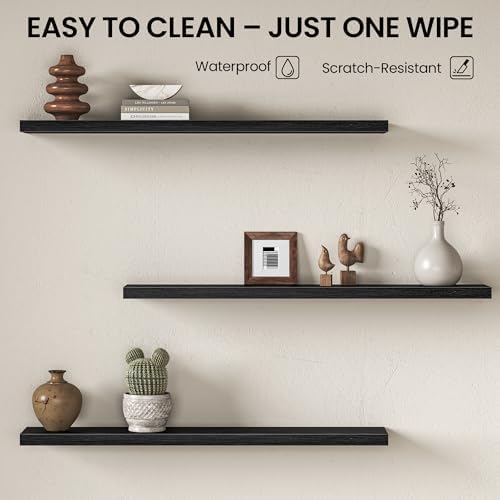 Fun Memories Floating Shelves for Wall 48 Inch, Set of 2 – Wall-Mounted Storage & Display Shelf with Invisible Bracket, 