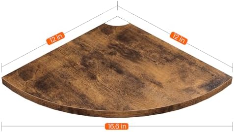 Homode Corner Wall Shelf, 12 Inch Wide Wooden Corner Floating Shelves with Cord Hole, Set of 4 Round Corner Hanging Stor