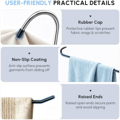 24pc Non Slip Open-Ended Pants Hangers, Metal Space Saving Jean Hangers