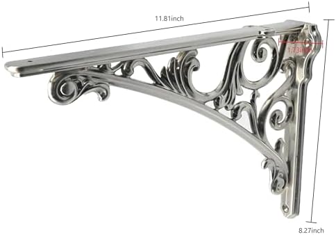 Khtumeware Shelf Bracket 12 Inch, Decorative Brackets for Shelving, Heavy Duty Vintage Ornate Shelf Bracket, Hardware In