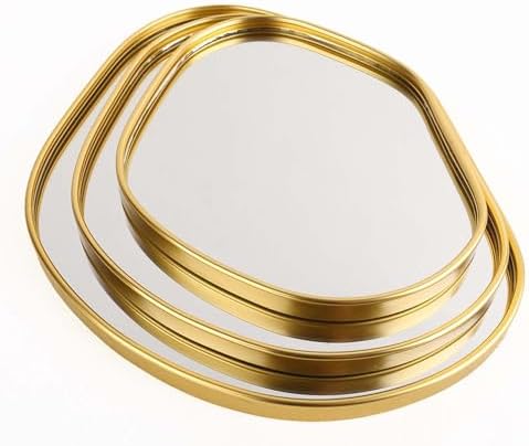 Perfum Trays,Gold Mirror Tray,Vanity Decorative Tray,Non Slip Potato-Shaped Perfume Organizer for Jewelry,Bathroom,Coffe