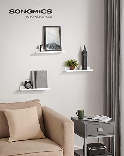 SONGMICS Floating Wall Shelves, Set of 3, 15-Inch Wide