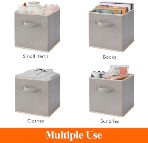 Lifewit Storage Cubes, 11 Inch Organizer Bins, 18L Light Gray, 16 Packs