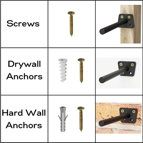 EVALD 6 Inch Floating Shelf Brackets, Hidden Shelf Brackets for Floating Shelves, Heavy Duty Shelf Bracket with Screws &