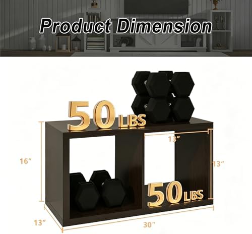 CTESNE【2026 Wooden Thick Frame】 2 Cube Storage Organizer Shelf with Anti-Tipping Kits + Reversible Open Back Bookcase, H
