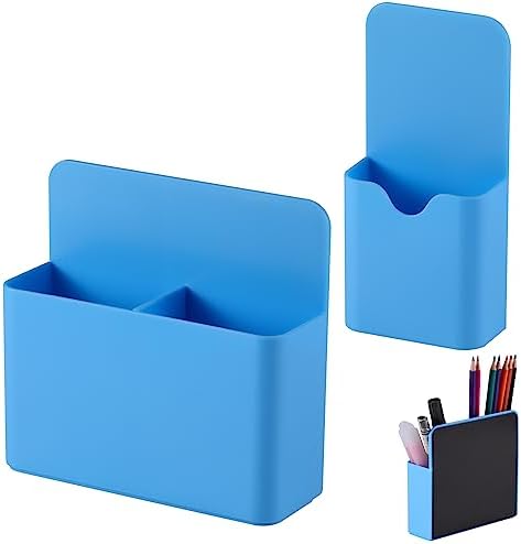 KITANIS Magnetic Pen Holder,2 Pack Magnetic Dry Erase Marker Holder with Generous Compartments,Strong Magnet Storage Marker Pen Pencil Organizer for Refrigerator,Whiteboard,Locker Accessories