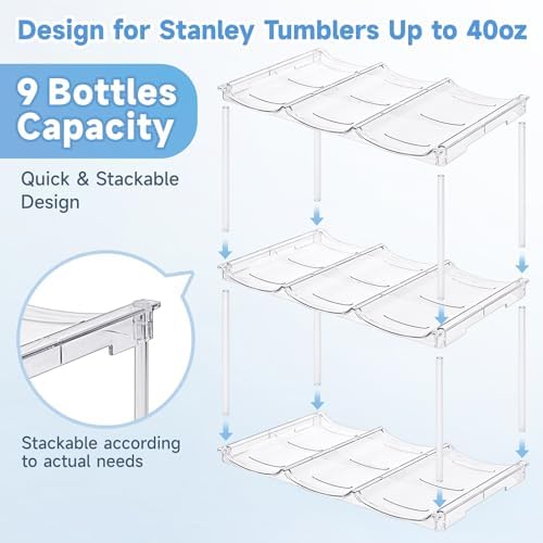 spospo Stackable Water Bottle Organizer for Stanley 40 oz Tumbler