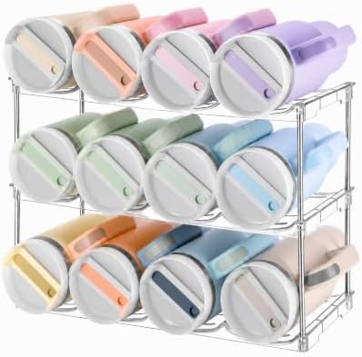 Stackable Water Bottle Organizer for Cabinet for Stanley 40 oz Tumbler