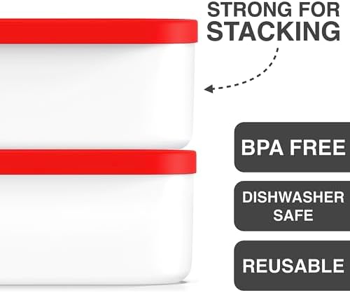 BALCI 2 Quart Ice Cream Container - Freezer Tub (Red)