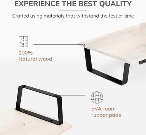 Anji Mountain Monitor Stand for Desk - Desktop Organizer & Laptop Riser, Ergonomic Monitor Riser, Space-Saving, Durable,