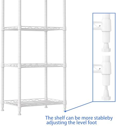 REGILLER 6 Wire Shelving Steel Storage Rack Adjustable Unit Shelves for Laundry Bathroom Kitchen Pantry Closet(White,11.