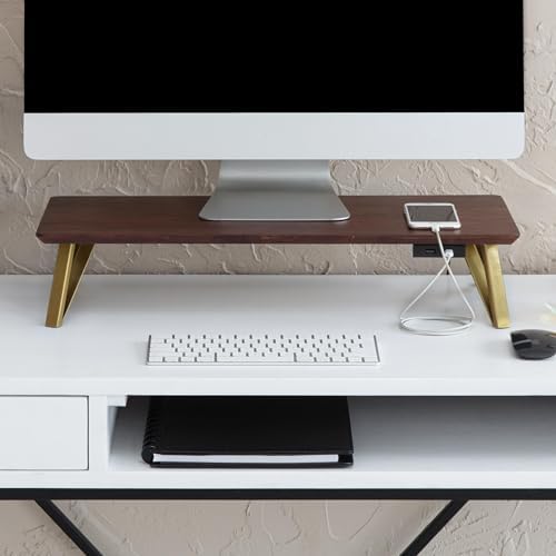 Anji Mountain Monitor Stand for Desk - Desktop Organizer & Laptop Riser, Ergonomic Monitor Riser, Space-Saving, Durable,