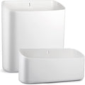 Picowe Magnetic Laundry Storage, 2 Pack Lint Holder Bin for Laundry Room, Space-Saving Trash Container Hanging on Dryer, Washer or Wall Mount Trash Bin (Gray White)