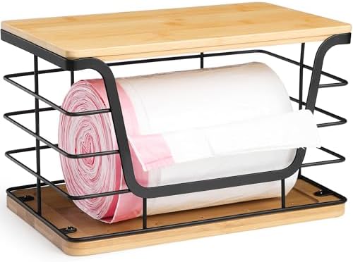ALOCEO Large Wire Basket for Kitchen Pantry, Stainless Steel Kitchen Counter Organizer for Potato Onion, Trash Bag Dispe