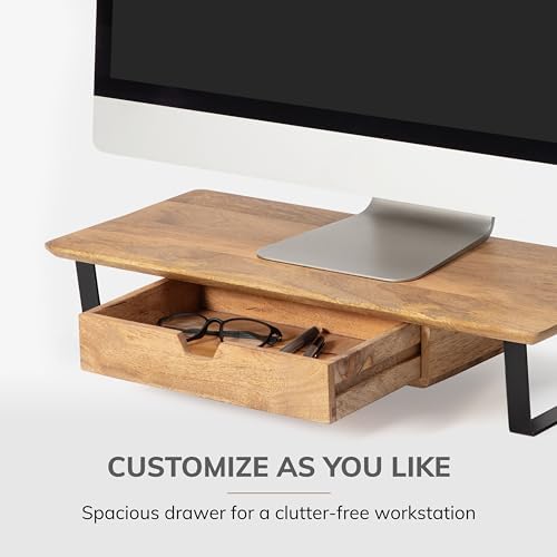 Anji Mountain Monitor Stand for Desk - Desktop Organizer & Laptop Riser, Ergonomic Monitor Riser, Space-Saving, Durable,