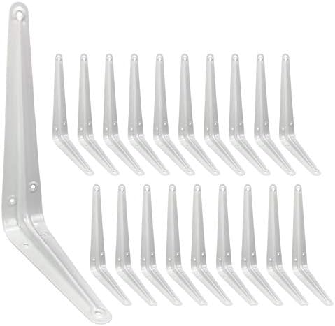 Shelf Brackets 8 Inch Heavy Duty White L Bracket for Shelves
