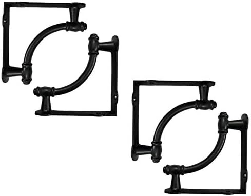 Adonai Hardware Nazarite Antique Cast Iron Shelf Bracket (Supplied as 4 Pieces per Pack)- Matte Black Powder Coated