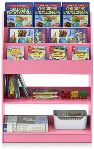 Furinno LOVA Book Shelf, 5-Tier Magazine Bookshelf, Bookcase with Open Shelves Storage, 9.4 x 24.6 x 37, for Living Room