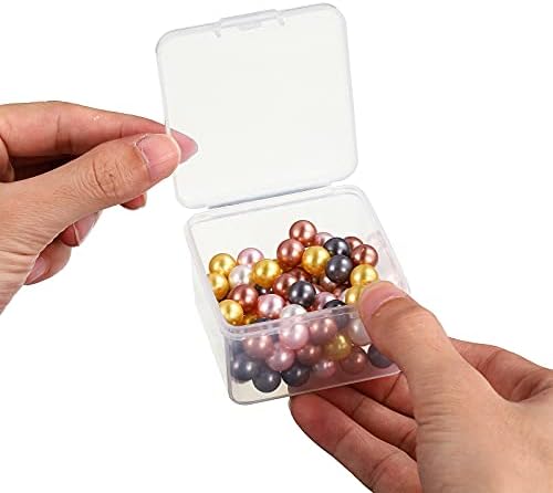 Jetec 6 Pieces Small Clear Plastic Storage Box, 2.5 x 2.5 x 1.6 Inch