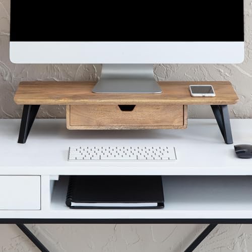Anji Mountain Monitor Stand for Desk - Desktop Organizer & Laptop Riser, Ergonomic Monitor Riser, Space-Saving, Durable,