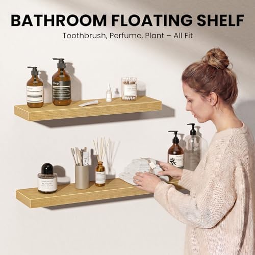 Fun Memories Floating Shelves for Wall 40 Inch, Set of 2 – Wall-Mounted Storage & Display Shelf with Invisible Bracket, 