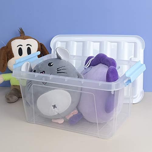 6 Packs 6 Quart Clear Plastic Storage Container Box Bins with Lids/Latches Clips/Handles
