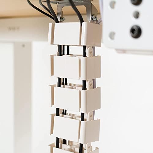 VIVO White Under Desk Vertebrae Cable Management Kit, DESK-AC01C-W