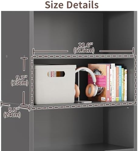 ALISENED 5-Tier Bookcase, Open Bookshelves and Bookcases with Storage Shelves, Floor Standing Unit, Display Storage Shel