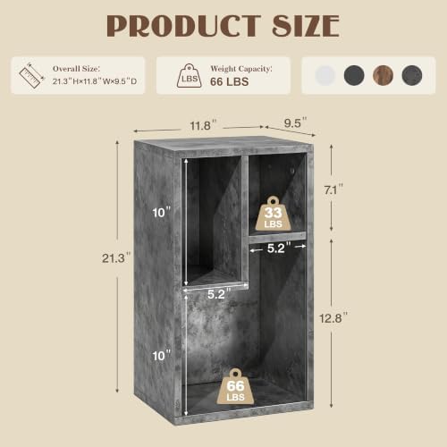 VECELO Cubby Storage Organizer Bookcase, Open Cube Display Shelf Cabinet, Freestanding Multicompartment Bookshelf for De