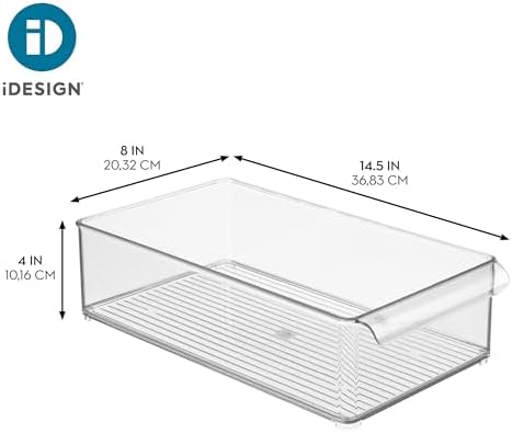 iDesign Stackable Fridge Storage Bin, Clear