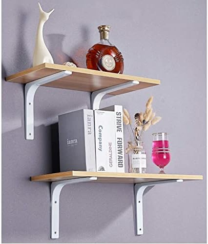 SAYAYO Wall Shelf Bracket White, 8 X 6 Inch Heavy Duty L Bracket for Wood