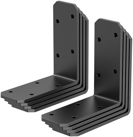 3x3 Inch Angle Bracket, 90 Degree Corner Bracket, Black, 8 Pack