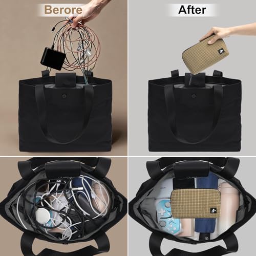 simtoper Small Electronics Organizer Travel Case – Slim Travel Cable Pouch for Small Tech Accessories, Cords, Chargers, 