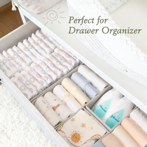 Criusia Drawer Organizer 18-Piece Set, Dresser Organizer for Baby Clothes, Foldable Closet Storage & Drawer Dividers for