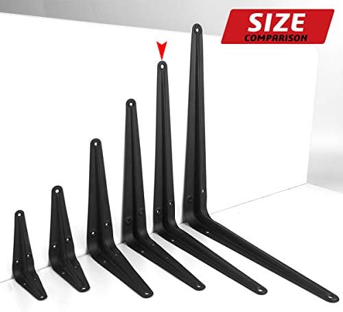 Heavy Duty Shelf Brackets 10 Inch with Screws,20 Pack (Black)