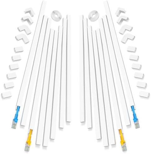 Yecaye 250in Cord Hider, Small Wall Cord Covers, W0.59in H0.4in, White