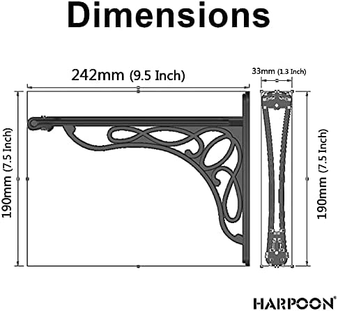 2 PCS 10 Inch Bracket Shelf Brackets Cast Iron Metal Corbels Ancient European Style Antique Brass