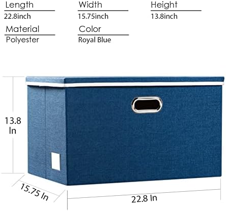PRANDOM Extra Large Collapsible Storage Bins with Lids [3-Pack] Linen Fabric Foldable Storage Baskets Boxes Organizer Co